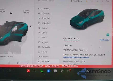 2024 Tesla Model Y Performance Dual Motor All-Wheel Drive z USA, uszkodzony, nr VIN 7SAYGDEFXRF022852